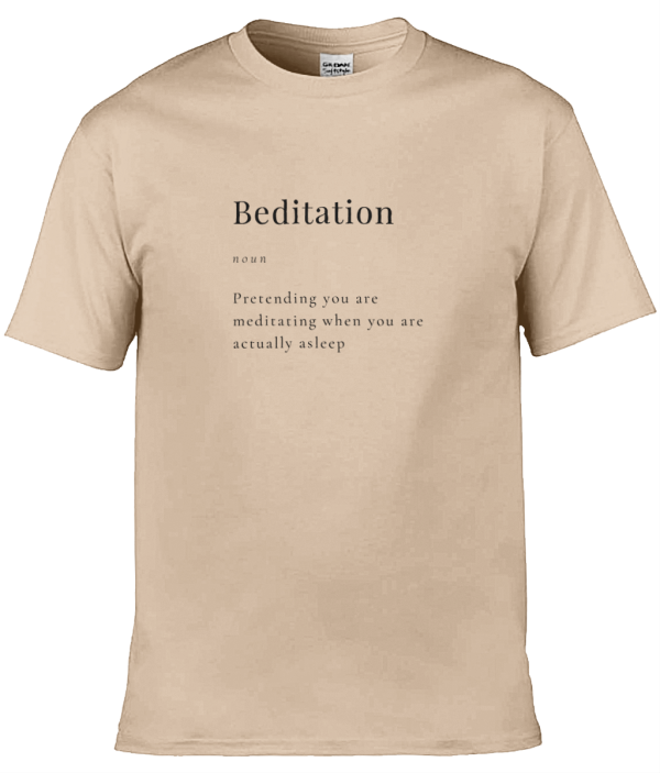 Beditation Unisex Adult T-Shirt Black Writing (7 colours)